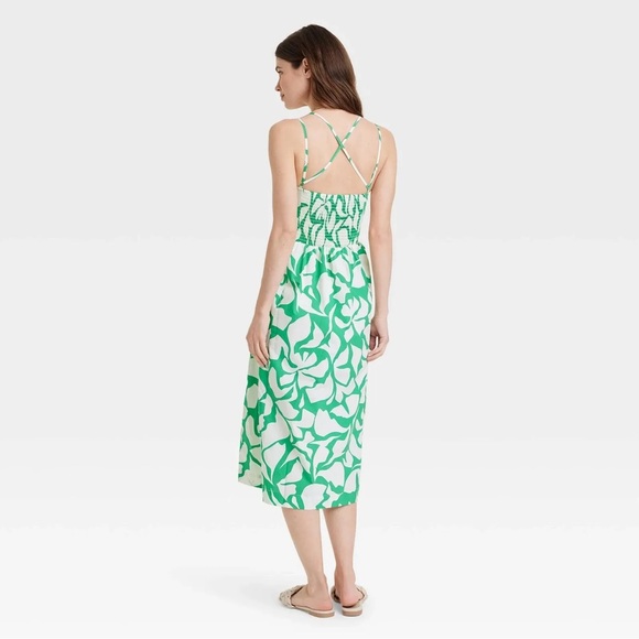 Women's Strapless Dress - a new day green floral - Picture 3 of 3